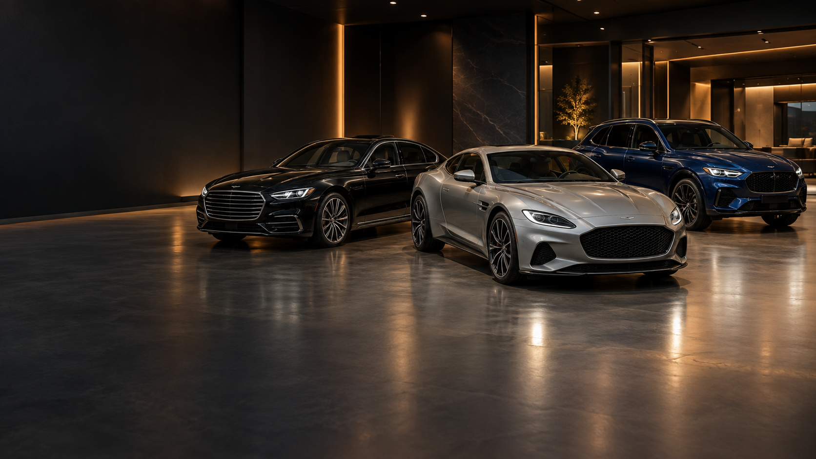 Exposición de vehículos premium y de lujo